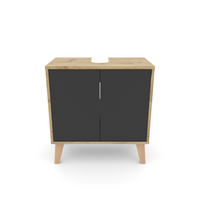 Waschbeckenunterschrank MORENA mit 2 Türen, Grau/Eiche
