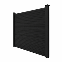 WPC-Sichtschutzzaun CORTEZA - 5x Element + 6x Pfosten - Schwarz
