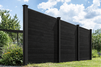 WPC-Sichtschutzzaun CORTEZA - 4x Element + 5x Pfosten - Schwarz