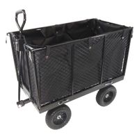 Schwerlast Gartenwagen aus Stahl mit Gummireifen und Klappseiten, 400 kg