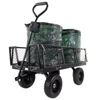 Gartenwagen Metall mit 2 Laubsäcken, 300 kg belastbar, Gartenarbeit
