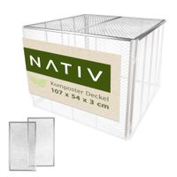 Deckel für Metallkomposter 2er Set 107x54 cm silber, Stahl verzinkt