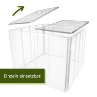 Deckel für Metallkomposter 2er Set 107x54 cm silber, Stahl verzinkt