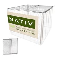 Deckel für Metallkomposter 2er Set 87x44 cm silber, Stahl verzinkt