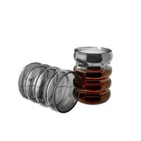 Schwarze Wave-Design Trinkgläser im 2er Set – 300 ml