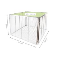 Komposter mit Deckel 100x100x80 cm, silber – stabiler Metallkomposter für Garten