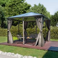 Pavillon Rom 3x3 m, Gartenüberdachung mit Polycarbonat, stabil mit Zubehör, wetterbeständig