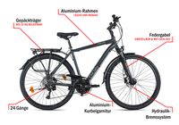 DaCapo Trekkingrad Herren 28'' Firenze 300 Touren Bike 24 Gänge Aluminium Bronze