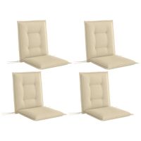 4er Set Sitzkissen 108 x 50 x 5 cm Stuhlkissen mit Bändern, Outdoor Sitzauflage
