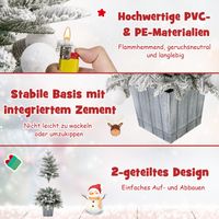 COSTWAY 100cm Künstlicher Weihnachtsbaum mit Schnee & Sockel mit 80 mehrfarbigen LEDs