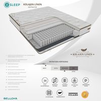 Kollagen Linen Matratze – 34 cm hoch, beidseitig nutzbar, Komfort-Pocket-Federkern H3 bis 120 kg