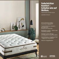 Kollagen Linen Matratze – 34 cm hoch, beidseitig nutzbar, Komfort-Pocket-Federkern H3 bis 120 kg