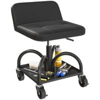 Werkstatthocker mit Rollen Ablagefläche, 58,5 cm hoch Rollhocker