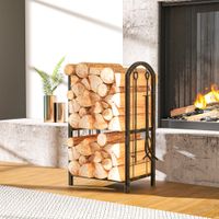 Kaminholzregal für innen 43 x 30 x 74cm 2 Ebenen Brennholzregal Metall