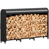 Kaminholzregal Metall 199 x 30 x 121 cm Brennholzregal 0,6m³ Schwarz