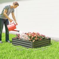 Gartenbeet, Pflanzkasten mit Stahlgehäuse, 120 x 120 x 30 cm