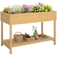 Hochbeet 8 Fächer Pflanztisch Blumenkasten Tannenholz Ablage + Abfluss