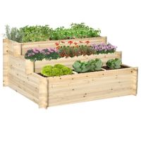Hochbeet, 3-stufige Blumenkasten, Pflanzenbeet, Kräuterbeet für Garten