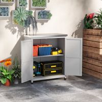 Gartenschrank Holz Outdoor wetterfest Geräteschuppen mit Arbeitsplatte