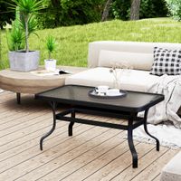 Beistelltisch Hartglas Kaffeetisch Couchtisch mit Wellendesign Schwarz