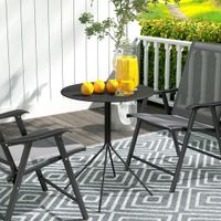 Gartentisch Ø60 x 71 cm, Wetterfest Balkontisch aus Stahl
