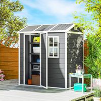 Gerätehaus Kunststoff 2,1m² 186 x 130 x 199cm Geräteschuppen Grau