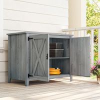 Gartenschrank Holz, Geräteschuppen wetterfest 110x60x88,5cm, Gerätehaus