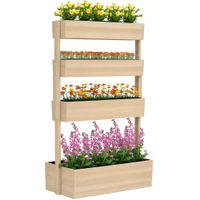 Hochbeet Holz, 4 Ebene Pflanzbeet mit Entwässerungslöcher Frühbeet