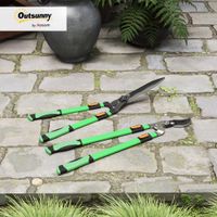 Heckenschere Set 2-teilig Gartenschere Messerlänge 90 cm Metallklingen