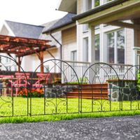 Gartenzaun Zaun Stahl 300 cm x 70 cm hoch Dekorativer Gitterzaun Set