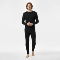 Trends4Cents Gaubert Herren Thermo-Unterwäsche Set , Größe L – mit Merinowolle Schwarz