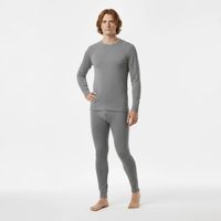 Trends4Cents Gaubert Herren Thermo-Unterwäsche Set , Größe L – mit Merinowolle Grau