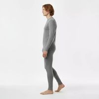 Trends4Cents Gaubert Herren Thermo-Unterwäsche Set , Größe L – mit Merinowolle Grau
