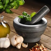 Mörser mit Schlegel, poliert schwarz