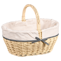 Einkaufskorb m. Textilfutter, weiß