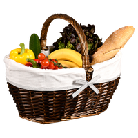 Einkaufskorb m. Textilfutter, brau