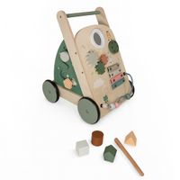 Lauflernwagen aus Holz mit Activity-Board, leise Räder, ab 1 Jahr