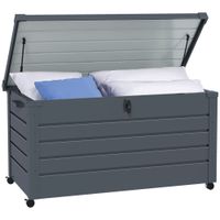 Gartenbox Metall 311 Liter Auflagenbox mit Griffen Rollen Schloss Wasserdicht