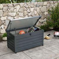Gartenbox Metall 311 Liter Auflagenbox mit Griffen Rollen Schloss Wasserdicht