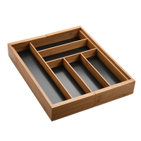 Variabler Besteckkasten, dunkler Bambus