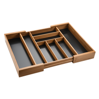 Variabler Besteckkasten, dunkler Bambus