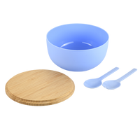 Salatschale, blau, Bambus, FSC
