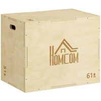 3-in-1 Plyo Box Holz Plyometrische Sprungbox mit 3 Sprunghöhen Griffen