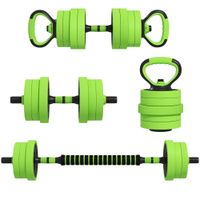 4 in 1 Hanteln Set 20 kg verstellbare Kurzhantel &amp; Langhantel Kettlebell