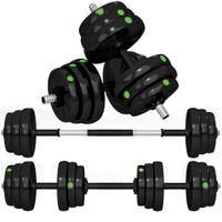 2-in-1 Hantel Set, 25 kg verstellbar Dumbbell Set mit 12 Hantelscheiben Schwarz