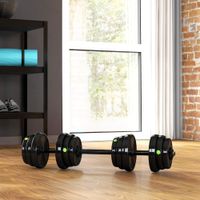 2-in-1 Hantel Set, 25 kg verstellbar Dumbbell Set mit 12 Hantelscheiben Schwarz