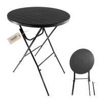 Stehtisch klappbar 80x110 cm schwarz Holz-Optik, Kunststofftischplatte