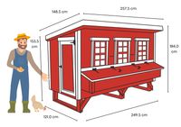 Extra Großer Hühnerstall EZ Chicken Home 3,78 m², Rot hergestellt in EU