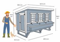 Extra Großer Hühnerstall EZ Chicken Home 3,78 m² Grau, hergestellt in EU