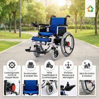 Elektrorollstuhl SL-LYD0012 Doppel-Motor - 2 × 250W - Blau